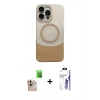 MARSİLYAN™- iPhone 16 Pro Max Kılıf Kozmos Form Özel Seri - Siyah Bilvis 3X AR HD Cam Ekran Koruyucu + Raze Metal Kamera Lens - NLGY