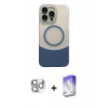 MARSİLYAN™- iPhone 16 Pro Max Kılıf Kozmos Form Özel Seri - Siyah Bilvis 5in1 3D Magic Cam Ekran Koruyucu + Pers Alüminyum Kamera Lens - GS