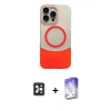 MARSİLYAN™- iPhone 16 Pro Max Kılıf Kozmos Form Özel Seri - Siyah Bilvis 5in1 3D Magic Cam Ekran Koruyucu + Siyah PVD Metal Kamera Lens