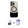 MARSİLYAN™- iPhone 16 Pro Max Kılıf Kozmos Form Özel Seri - Siyah Bilvis 5in1 3D Magic Cam Ekran Koruyucu + Bilvis Titan Kamera Lens - SH