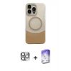 MARSİLYAN™- iPhone 16 Pro Max Kılıf Kozmos Form Özel Seri - Siyah Bilvis 5in1 3D Magic Cam Ekran Koruyucu + Gri Pers Alüminyum Kamera Lens