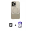 MARSİLYAN™- iPhone 16 Pro Max Kılıf Kozmos Form Özel Seri - Siyah Bilvis 5in1 3D Magic Cam Ekran Koruyucu + Siyah PVD Metal Kamera Lens