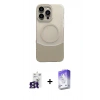 MARSİLYAN™- iPhone 16 Pro Max Kılıf Kozmos Form Özel Seri - Siyah Bilvis 5in1 3D Magic Cam Ekran Koruyucu + Titanyum Gri Bilvis Titan Kamera Lens
