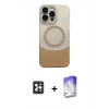 MARSİLYAN™- iPhone 16 Pro Max Kılıf Kozmos Form Özel Seri - Siyah Bilvis 5in1 3D Magic Cam Ekran Koruyucu + Siyah PVD Metal Kamera Lens