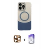 MARSİLYAN™- iPhone 16 Pro Max Kılıf Kozmos Form Özel Seri - Siyah Bilvis 5in1 3D Magic Cam Ekran Koruyucu + Pers Alüminyum Kamera Lens - CLTM