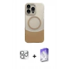 MARSİLYAN™- iPhone 16 Pro Max Kılıf Kozmos Form Özel Seri - Siyah Bilvis 5in1 3D Magic Cam Ekran Koruyucu + Pers Alüminyum Kamera Lens - GS