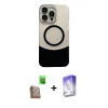 MARSİLYAN™- iPhone 16 Pro Max Kılıf Kozmos Form Özel Seri - Siyah Bilvis 5in1 3D Magic Cam Ekran Koruyucu + Raze Metal Kamera Lens - CLTM