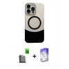 MARSİLYAN™- iPhone 16 Pro Max Kılıf Kozmos Form Özel Seri - Siyah Bilvis 5in1 3D Magic Cam Ekran Koruyucu + Raze Metal Kamera Lens - SH