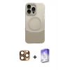 MARSİLYAN™- iPhone 16 Pro Max Kılıf Kozmos Form Özel Seri - Siyah Bilvis 5in1 3D Magic Cam Ekran Koruyucu + Pers Alüminyum Kamera Lens - CLTM