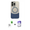 MARSİLYAN™- iPhone 16 Pro Max Kılıf Kozmos Form Özel Seri - Siyah Bilvis 5in1 3D Magic Cam Ekran Koruyucu + Raze Metal Kamera Lens - BZ