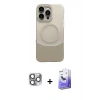 MARSİLYAN™- iPhone 16 Pro Max Kılıf Kozmos Form Özel Seri - Siyah Bilvis 5in1 5D Magic Hayalet Cam Ekran Koruyucu + Pers Alüminyum Kamera Lens - GI