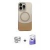 MARSİLYAN™- iPhone 16 Pro Max Kılıf Kozmos Form Özel Seri - Siyah Bilvis 5in1 5D Magic Hayalet Cam Ekran Koruyucu + Pers Alüminyum Kamera Lens - GS
