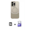 MARSİLYAN™- iPhone 16 Pro Max Kılıf Kozmos Form Özel Seri - Siyah Bilvis 5in1 5D Magic Hayalet Cam Ekran Koruyucu + PVD Metal Kamera Lens - GS