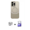 MARSİLYAN™- iPhone 16 Pro Max Kılıf Kozmos Form Özel Seri - Siyah Bilvis 5in1 5D Magic Hayalet Cam Ekran Koruyucu + Pers Alüminyum Kamera Lens - GS