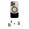 MARSİLYAN™- iPhone 16 Pro Max Kılıf Kozmos Form Özel Seri - Siyah Bilvis Hayalet Cam Ekran Koruyucu + Raze Metal Kamera Lens - CLTM