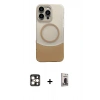 MARSİLYAN™- iPhone 16 Pro Max Kılıf Kozmos Form Özel Seri - Siyah Bilvis Hayalet Cam Ekran Koruyucu + PVD Metal Kamera Lens - GD