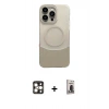 MARSİLYAN™- iPhone 16 Pro Max Kılıf Kozmos Form Özel Seri - Siyah Bilvis Hayalet Cam Ekran Koruyucu + PVD Metal Kamera Lens - GD