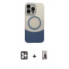 MARSİLYAN™- iPhone 16 Pro Max Kılıf Kozmos Form Özel Seri - Siyah Bilvis Hayalet Cam Ekran Koruyucu + PVD Metal Kamera Lens - GD