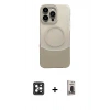 MARSİLYAN™- iPhone 16 Pro Max Kılıf Kozmos Form Özel Seri - Siyah Bilvis Hayalet Cam Ekran Koruyucu + PVD Metal Kamera Lens - SH
