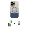 MARSİLYAN™- iPhone 16 Pro Max Kılıf Kozmos Form Özel Seri - Siyah Bilvis Hayalet Cam Ekran Koruyucu + Siyah Raze Metal Kamera Lens