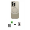 MARSİLYAN™- iPhone 16 Pro Max Kılıf Kozmos Form Özel Seri - Siyah Bilvis Hayalet Cam Ekran Koruyucu + Siyah Raze Metal Kamera Lens