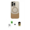 MARSİLYAN™- iPhone 16 Pro Max Kılıf Kozmos Form Özel Seri - Siyah Buffer Cam Ekran Koruyucu + Raze Metal Kamera Lens - BZ