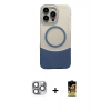 MARSİLYAN™- iPhone 16 Pro Max Kılıf Kozmos Form Özel Seri - Siyah Buffer Cam Ekran Koruyucu + Pers Alüminyum Kamera Lens - GI