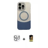 MARSİLYAN™- iPhone 16 Pro Max Kılıf Kozmos Form Özel Seri - Siyah Buffer Cam Ekran Koruyucu + Pers Alüminyum Kamera Lens - GS