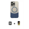 MARSİLYAN™- iPhone 16 Pro Max Kılıf Kozmos Form Özel Seri - Siyah Buffer Cam Ekran Koruyucu + PVD Metal Kamera Lens - SH