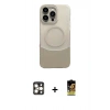 MARSİLYAN™- iPhone 16 Pro Max Kılıf Kozmos Form Özel Seri - Siyah Buffer Cam Ekran Koruyucu + PVD Metal Kamera Lens - GD