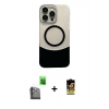 MARSİLYAN™- iPhone 16 Pro Max Kılıf Kozmos Form Özel Seri - Siyah Buffer Cam Ekran Koruyucu + Siyah Raze Metal Kamera Lens