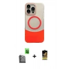 MARSİLYAN™- iPhone 16 Pro Max Kılıf Kozmos Form Özel Seri - Siyah Buffer Cam Ekran Koruyucu + Siyah Raze Metal Kamera Lens