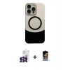 MARSİLYAN™- iPhone 16 Pro Max Kılıf Kozmos Form Özel Seri - Siyah Buffer Hayalet Cam Ekran Koruyucu + Bilvis Titan Kamera Lens - GS