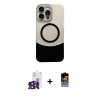 MARSİLYAN™- iPhone 16 Pro Max Kılıf Kozmos Form Özel Seri - Siyah Buffer Hayalet Cam Ekran Koruyucu + Bilvis Titan Kamera Lens - SH