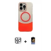 MARSİLYAN™- iPhone 16 Pro Max Kılıf Kozmos Form Özel Seri - Siyah Buffer Hayalet Cam Ekran Koruyucu + Pers Alüminyum Kamera Lens - GI