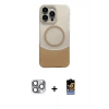 MARSİLYAN™- iPhone 16 Pro Max Kılıf Kozmos Form Özel Seri - Siyah Buffer Hayalet Cam Ekran Koruyucu + Pers Alüminyum Kamera Lens - GI