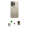 MARSİLYAN™- iPhone 16 Pro Max Kılıf Kozmos Form Özel Seri - Siyah Buffer Hayalet Cam Ekran Koruyucu + Raze Metal Kamera Lens - NLGY