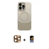 MARSİLYAN™- iPhone 16 Pro Max Kılıf Kozmos Form Özel Seri - Siyah Buffer Hayalet Cam Ekran Koruyucu + Pers Alüminyum Kamera Lens - CLTM