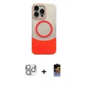 MARSİLYAN™- iPhone 16 Pro Max Kılıf Kozmos Form Özel Seri - Siyah Buffer Hayalet Cam Ekran Koruyucu + Pers Alüminyum Kamera Lens - GS