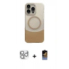 MARSİLYAN™- iPhone 16 Pro Max Kılıf Kozmos Form Özel Seri - Siyah Buffer Hayalet Cam Ekran Koruyucu + Pers Alüminyum Kamera Lens - GS