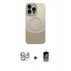 MARSİLYAN™- iPhone 16 Pro Max Kılıf Kozmos Form Özel Seri - Siyah Buffer Hayalet Cam Ekran Koruyucu + Pers Alüminyum Kamera Lens - GS