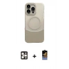 MARSİLYAN™- iPhone 16 Pro Max Kılıf Kozmos Form Özel Seri - Siyah Buffer Hayalet Cam Ekran Koruyucu + PVD Metal Kamera Lens - GD