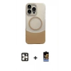 MARSİLYAN™- iPhone 16 Pro Max Kılıf Kozmos Form Özel Seri - Siyah Buffer Hayalet Cam Ekran Koruyucu + PVD Metal Kamera Lens - GD