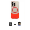 MARSİLYAN™- iPhone 16 Pro Max Kılıf Kozmos Form Özel Seri - Siyah Buffer Hayalet Cam Ekran Koruyucu + PVD Metal Kamera Lens - SH