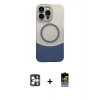 MARSİLYAN™- iPhone 16 Pro Max Kılıf Kozmos Form Özel Seri - Siyah Buffer Hayalet Cam Ekran Koruyucu + PVD Metal Kamera Lens - GS