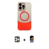MARSİLYAN™- iPhone 16 Pro Max Kılıf Kozmos Form Özel Seri - Siyah Buffer Hayalet Cam Ekran Koruyucu + PVD Metal Kamera Lens - GD
