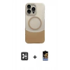 MARSİLYAN™- iPhone 16 Pro Max Kılıf Kozmos Form Özel Seri - Siyah Buffer Hayalet Cam Ekran Koruyucu + PVD Metal Kamera Lens - SH