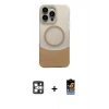 MARSİLYAN™- iPhone 16 Pro Max Kılıf Kozmos Form Özel Seri - Siyah Buffer Hayalet Cam Ekran Koruyucu + PVD Metal Kamera Lens - GS