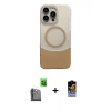 MARSİLYAN™- iPhone 16 Pro Max Kılıf Kozmos Form Özel Seri - Siyah Buffer Hayalet Cam Ekran Koruyucu + Raze Metal Kamera Lens - SH