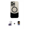 MARSİLYAN™- iPhone 16 Pro Max Kılıf Kozmos Form Özel Seri - Siyah Buffer Hayalet Cam Ekran Koruyucu + Bilvis Titan Kamera Lens - TMGI